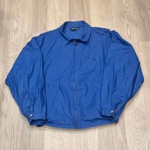 Vintage Nautica Mens Blue Jacket Windbreaker Harrington Sail Logo Cotton XXL